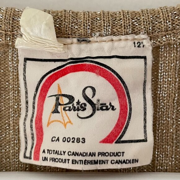 1970s VINTAGE GOLD LAME  Ribbed Knit Top - Picture 4 of 4